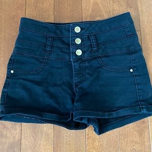 Black jean shorts size (0)